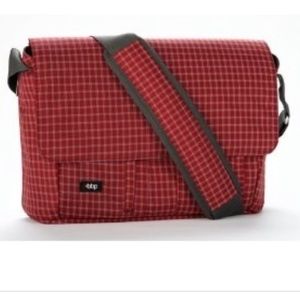NWOT bbp Maroon Plaid Messenger Bag